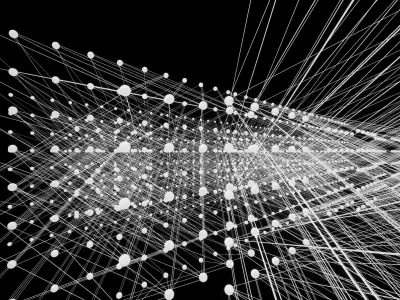 3D artificial neural network for visualization in education AI Low-poly 3D model