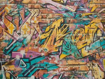 Graffiti Brick Mural Wallpaper Texture Texture