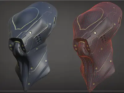 30 SCIFI HELMETS with 4k Textures and UVS for ALL Softwares Low-poly 3D model