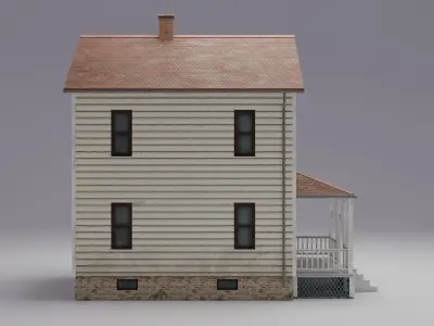Wooden House Low Poly Game Ready 3D Model Low-poly 3D model