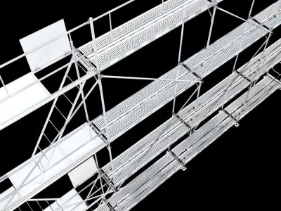 Scaffolding system with different levels 3D model