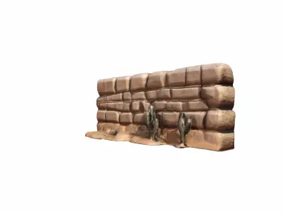  3d High Render Model Metal Barriers In A Desert Landscape 3D model purchase