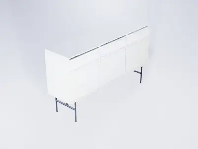 Minimalist Three - Door Floor Cabinet 3D model