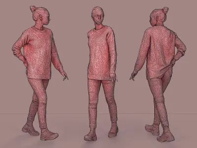 City Wanderer Casual Girl Walking 3D model