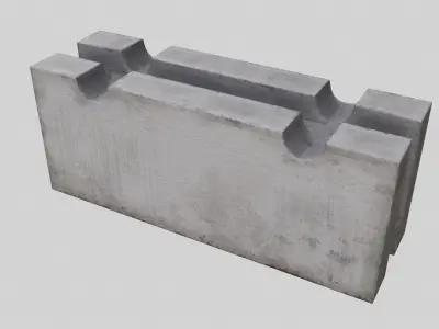Concrete block 2 Free low-poly 3D model
