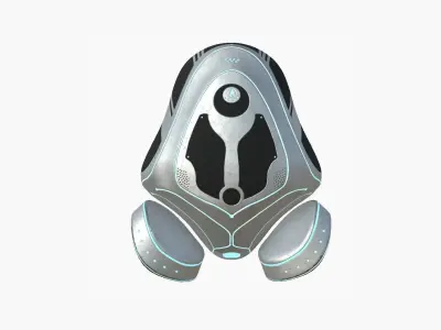 SciFi Backpack H05 Steel Bright - Fashion Character Design Low-poly 3D model