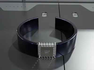 Low Poly Sci-Fi Bracelet R2 Low-poly 3D model