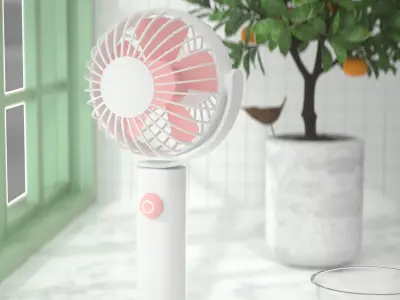 Hand-held electric fan Free 3D model