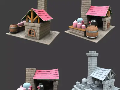 house baker low poly 3d model Low-poly 3D model