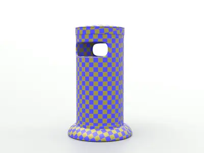 Metal Street Trash Bin 4K PBR Game Ready UV Unwrapped vol 08 Low-poly 3D model