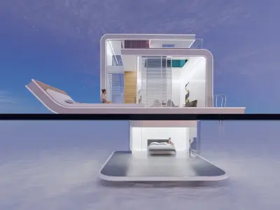 Futuristic Sea House 3D model