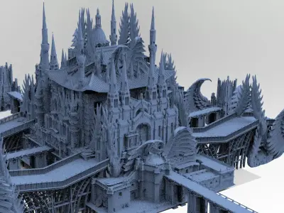 Gothic Palace Victorian exterior 5  3D model