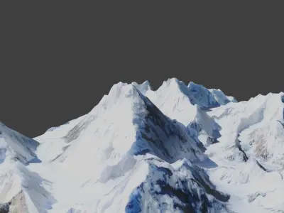 K2 Mountain Low-poly 3D model