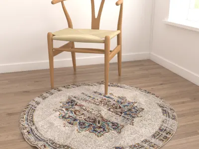 Round Rug Set 107 3D model