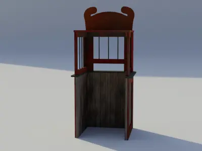 Ticket Booth - Low-poly PBR Low-poly 3D model