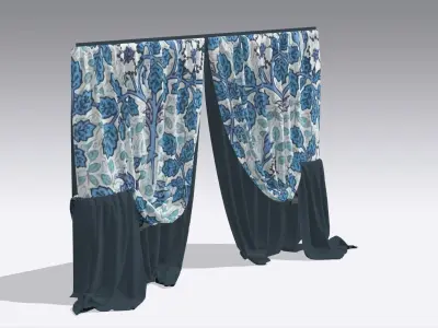 Curtain Low-poly 3D model
