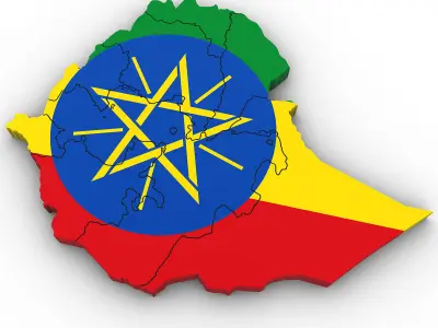 Political Map of Ethiopia 3D model