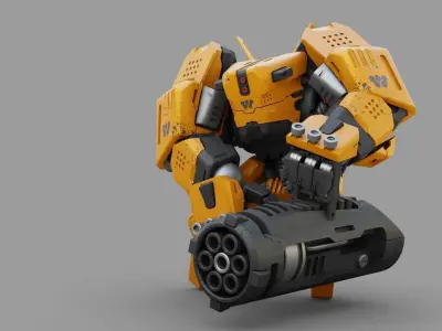 BIOMECH BOT RIGGED 3D model