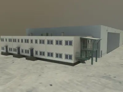 EDDB Hangar 3 Low-poly 3D model