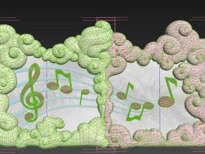 gate to heaven icecream whipped cream and clouds ice cream Low-poly 3D model