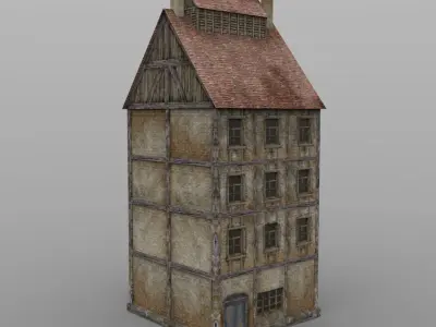 Warehouse medieval house with roof 3D model