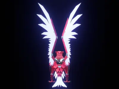 Cyberpunk Phoenix Low-poly 3D model