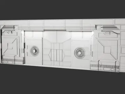 Sci-Fi Door Low-poly 3D model 3