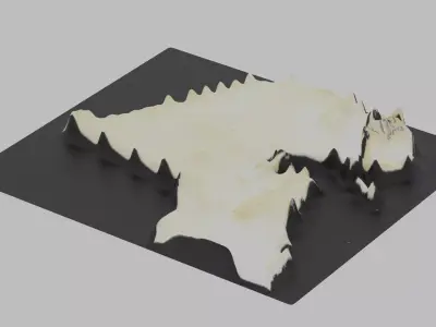 Kuwait Map Country Low-poly 3D model