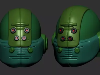 helmet high poly sculpt 3d printable ver 7 3D model 3D model 123