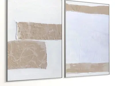 Plaster Two Photo Frame 348 Low-poly 3D model