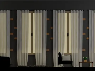 A modern room Low-poly 3D model