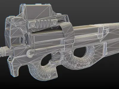 FN P90 Submachine Gun Low-poly 3D model