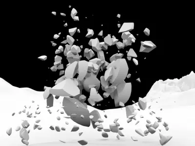 Exploded sphere Low-poly 3D model