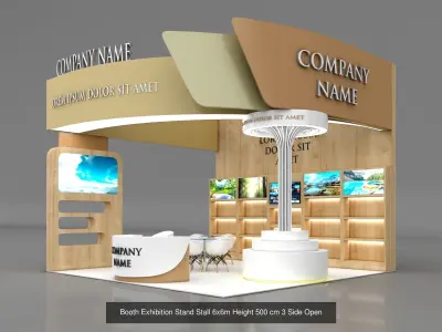 5 Exhibition Stand Stall Booth 3D model 3D Model Collection 3D Model Pack buy