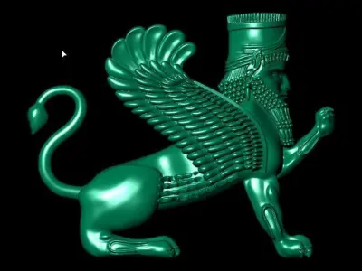 Assyrian door guard new metha 3D print model