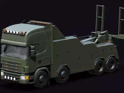 Military Recovery Vehicle Low-poly 3D model