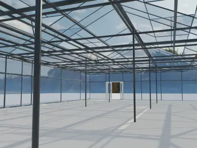 Hydroponic Greenhouse Low-poly 3D model