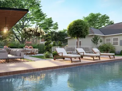  3D Exterior Scene 3D model design garden and landscape 3D model