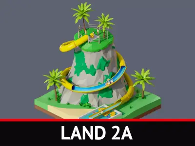 land 2A Low-poly 3D model