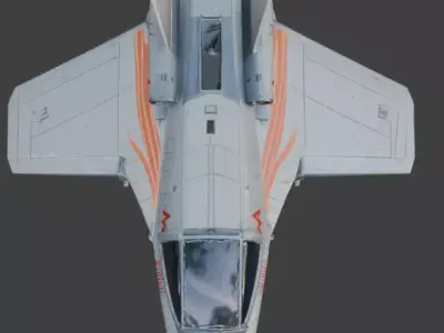 Futuristic Cartoon Patrol Aircraft 3D Model Low-poly 3D model