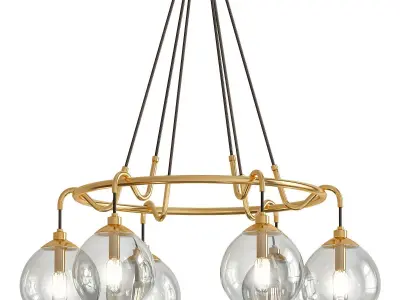 Quoizel Nostalgia 28W Weathered Brass 6 Light Chandelier 3D model