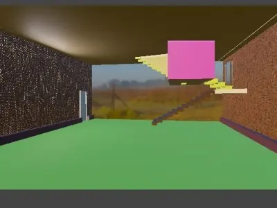 one side open house 3D model