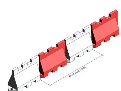 Plastic Road Barrier - LOD300 -14 Low-poly 3D model