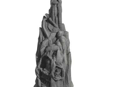 Tianyin Temple - rockery - Buddha phase 01 3D model