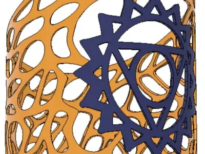 Throat Chakra Glass Vase Holder 3D print model