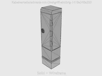 Cable distribution cabinet rotary handle 1 door 1410x340x320 Low-poly 3D model