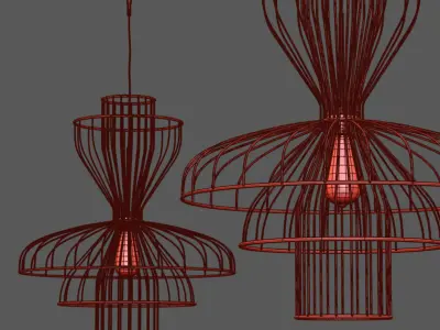 Chandelier cage pendant light Low-poly 3D model