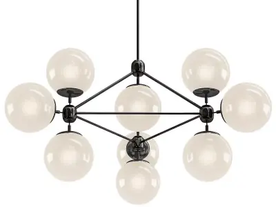 Untitled chandelier with six glass balls hanging from metal f... 3D model