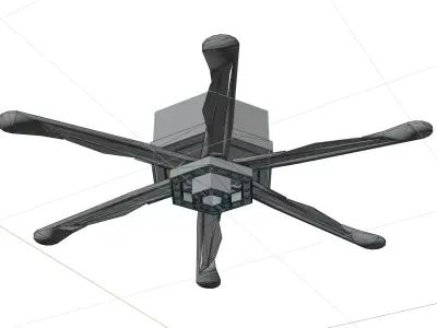Ceiling fan with LED lighting Low-poly 3D model
