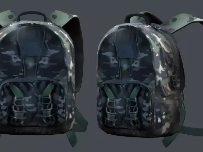Backpack Camping Generic military human bag storqge baggage Low-poly 3D model
